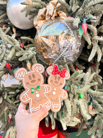Mickey & Minnie Gingerbread Ornaments