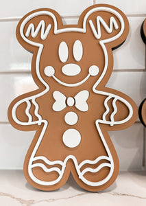 Gingerbread Mickey & Minnie Shelf Sitters