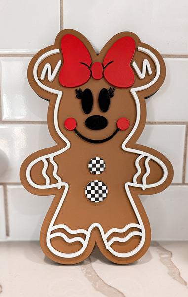 Gingerbread Mickey & Minnie Shelf Sitters