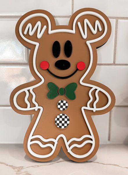 Gingerbread Mickey & Minnie Shelf Sitters
