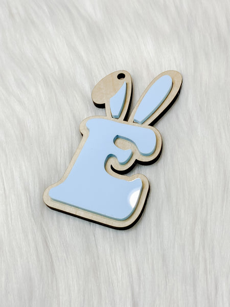 Bunny Ear Initials Easter Basket Tag