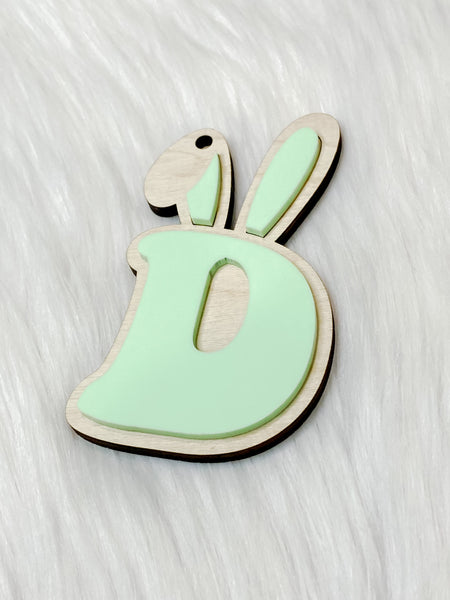 Bunny Ear Initials Easter Basket Tag