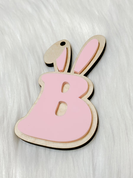 Bunny Ear Initials Easter Basket Tag