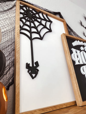 Spider Web layered sign